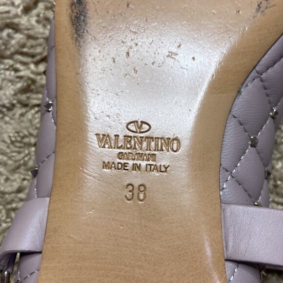 Authentic Valentino Poudre Rockstud Gold Pointe flats Shoes Size 38/8 - Picture 11 of 11